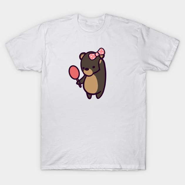 Cute Bear Bow T-Shirt by ThumboArtBumbo